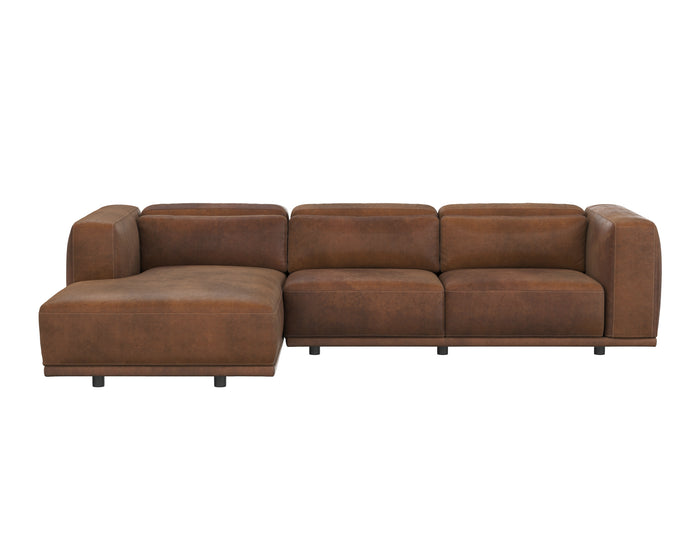 Beau Sofa Chaise Laf - Lucia Tobacco Leather
