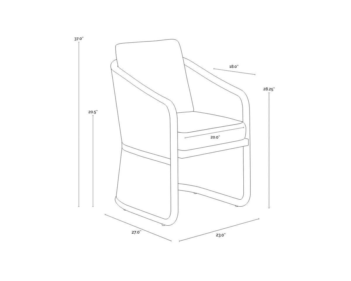 Allariz Warm Grey Rope Outdoor Dining Armchair