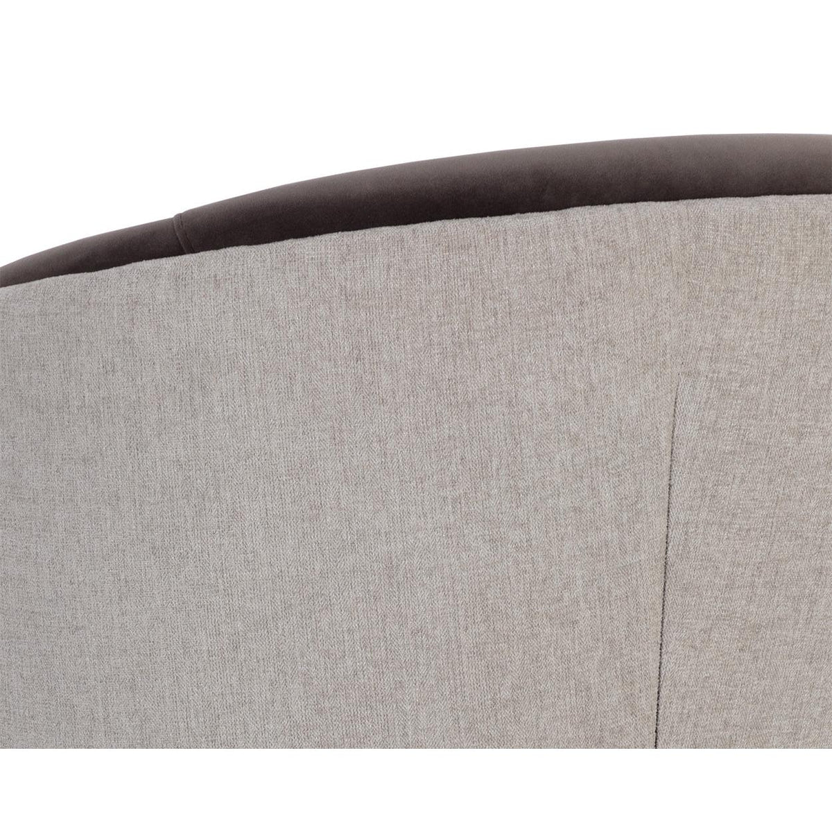 Sheva Grey & Dark Ash Fabric Dining Armchair - Chair Detail | Bone & Brass