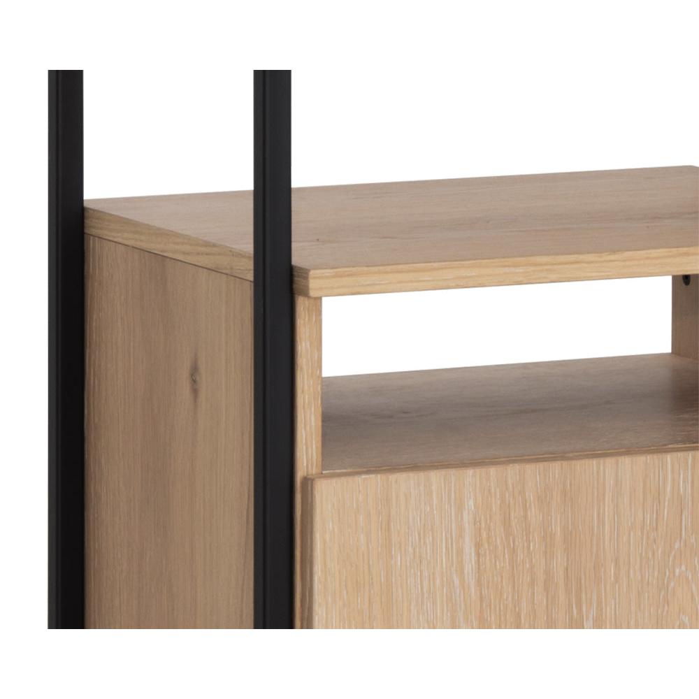 Ambrose Modular Rustic Oak Bookcase Desk
