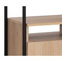 Ambrose Modular Rustic Oak Bookcase Desk