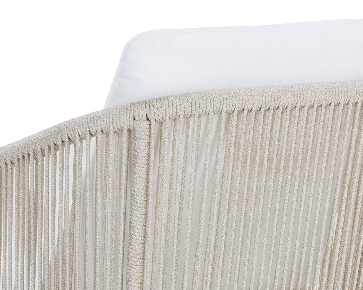Allariz Dining Greige - Stinson White Armchair