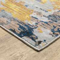 Caravan Indigo & Yellow Contemporary Rug