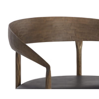 Zanatta Antique Brass & Black Leather Dining Armchair - Chair View | Bone & Brass