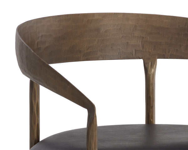 Zanatta Dining Charcoal Black Leather Armchair