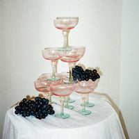 Glass Aquarelle Coupe Set 4 (Multi) - Glass Detail | Bone & Brass