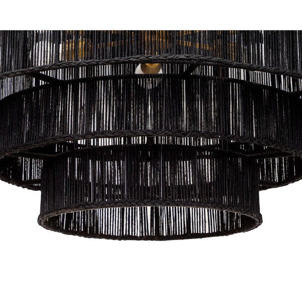 Alyssa Black Jute Chandelier, Small