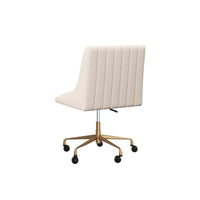 Halden Beige Linen Office Chair - Chair Side View | Bone & Brass