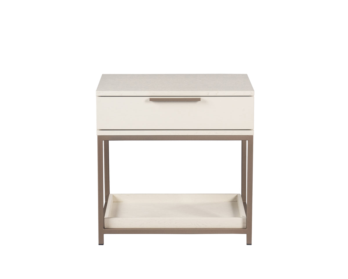 Rebel Small - Champagne Gold - Cream Nightstand
