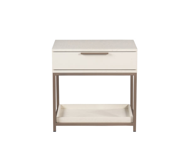 Rebel Small - Champagne Gold - Cream Nightstand