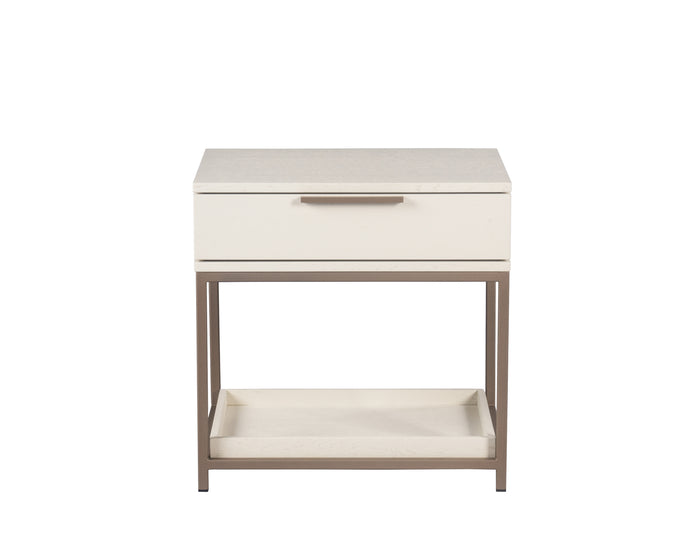 Rebel Small - Champagne Gold - Cream Nightstand