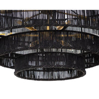 Lumina Black Jute Tiered Chandelier - Chandelier Close Up | Bone & Brass
