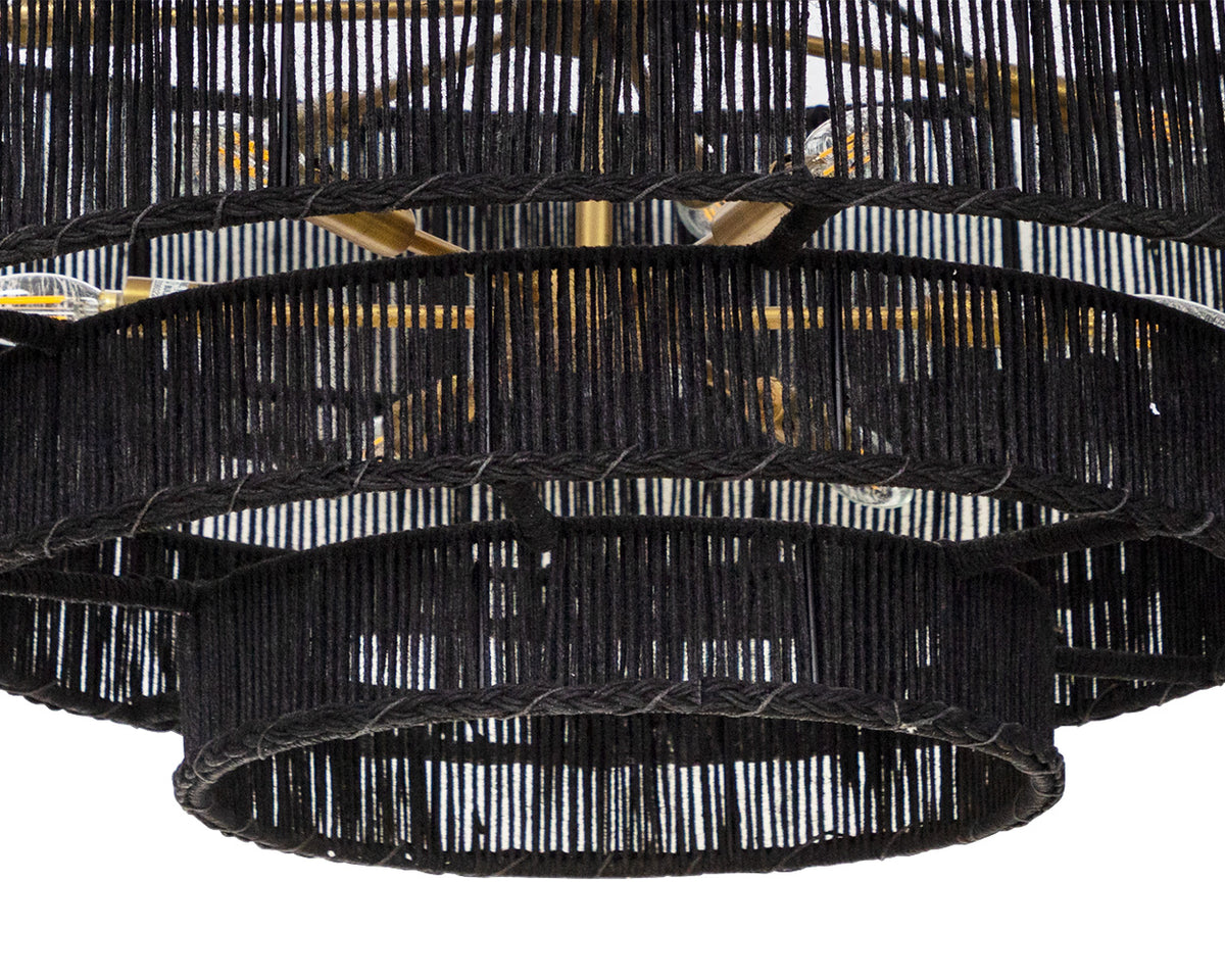 Lumina Black Jute Chandelier