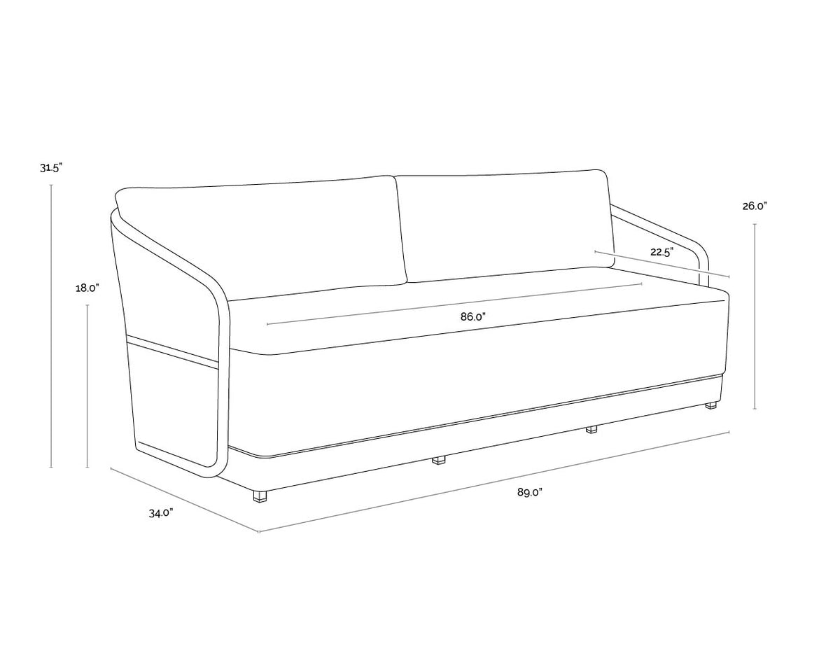 Allariz Warm Grey & Light Grey Outdoor Sofa