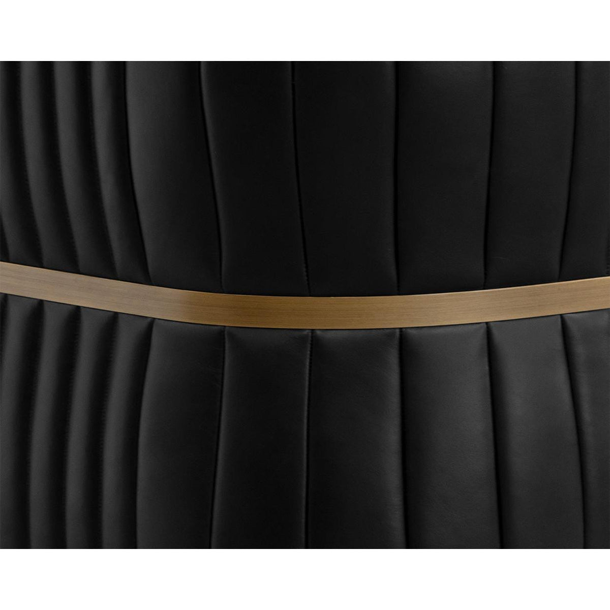 Tryor Vintage Black Leather Lounge Chair - Chair Upholstery Detail | Bone & Brass