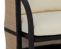 Palermo Natural Wicker, Charcoal & Cream Lounge Chair