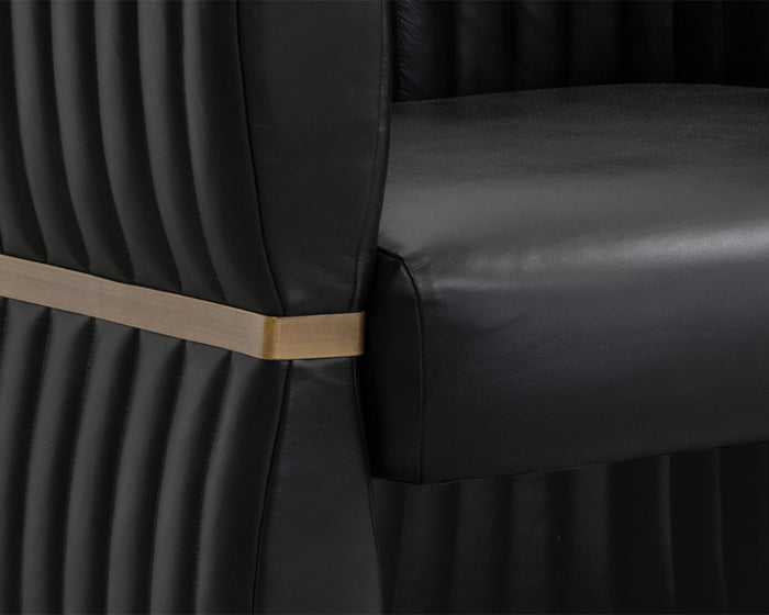 Tryor Vintage Black Night Leather Lounge Chair