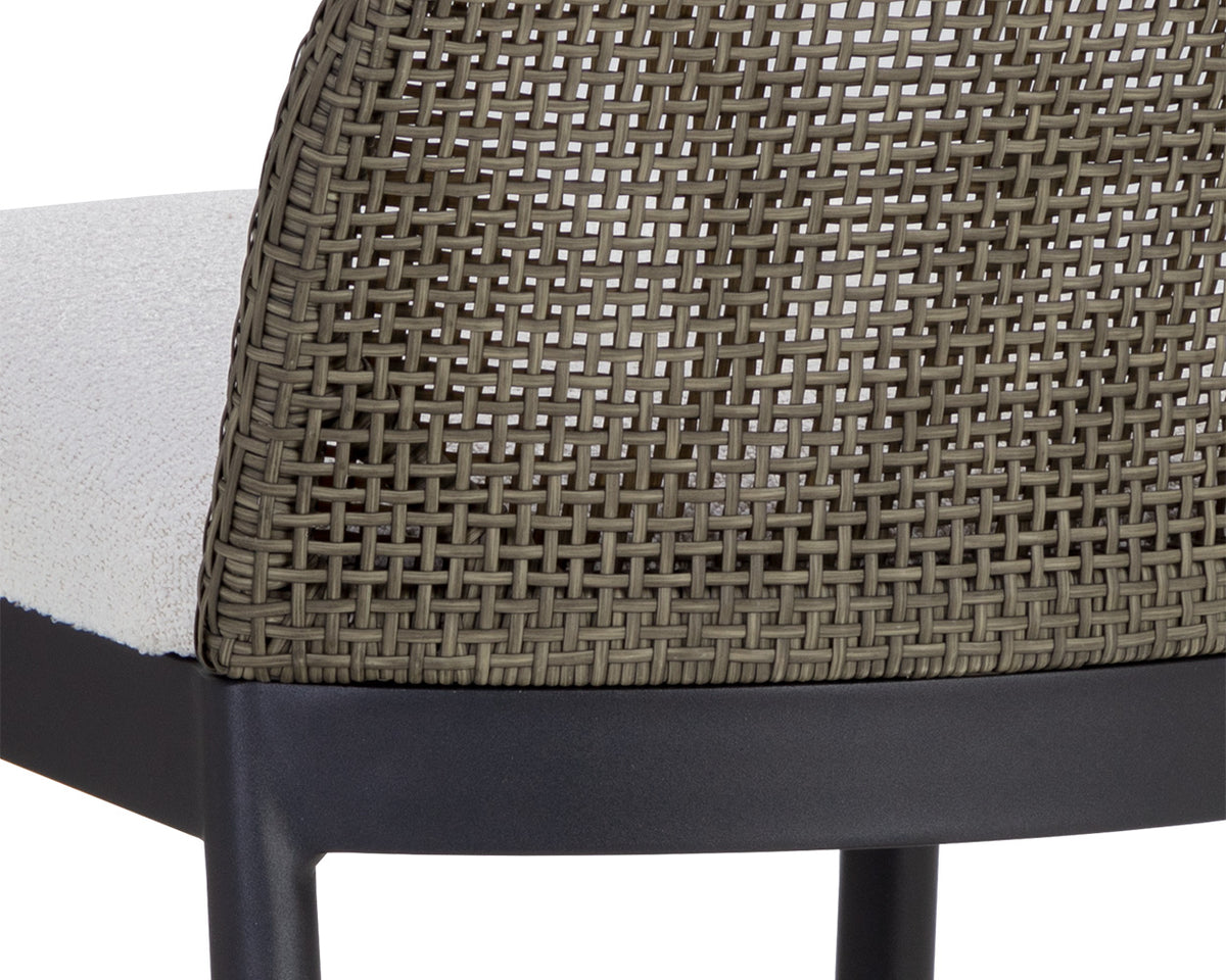 Calandri Grey Wicker & Cream Outdoor Counter Stool