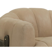 Tadeo Sahara Sand Leather Swivel Armchair