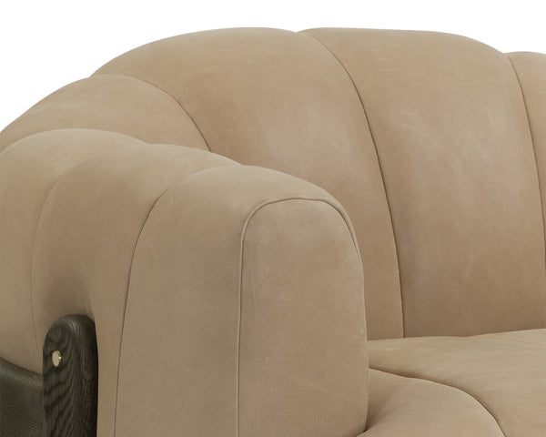 Tadeo Swivel Dark Brown - Sahara Sand Leather Armchair