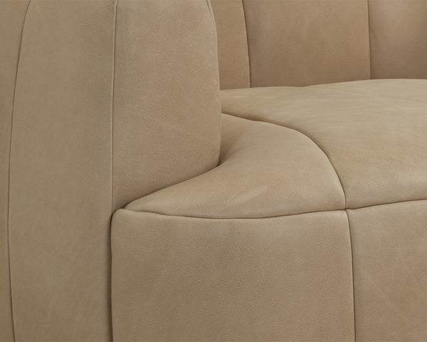 Tadeo Swivel Dark Brown - Sahara Sand Leather Armchair