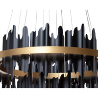 Icarus Black & Gold Chandelier - Small - Chandelier Close Up | Bone & Brass