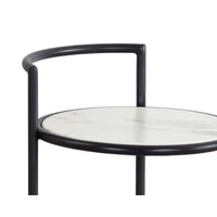 Parga Matte Black & White Side Table