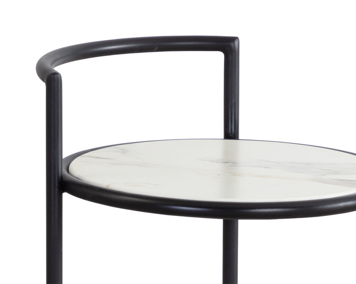 Parga End Black - Marble Look Table