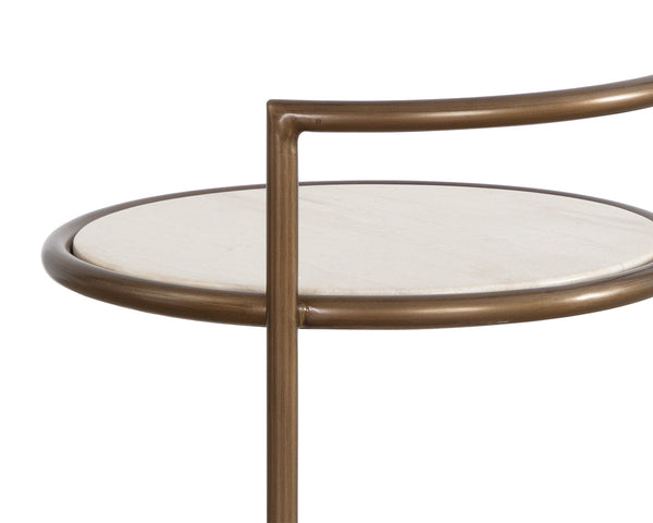 Parga End Rustic Bronze - Travertine Look - Natural Table