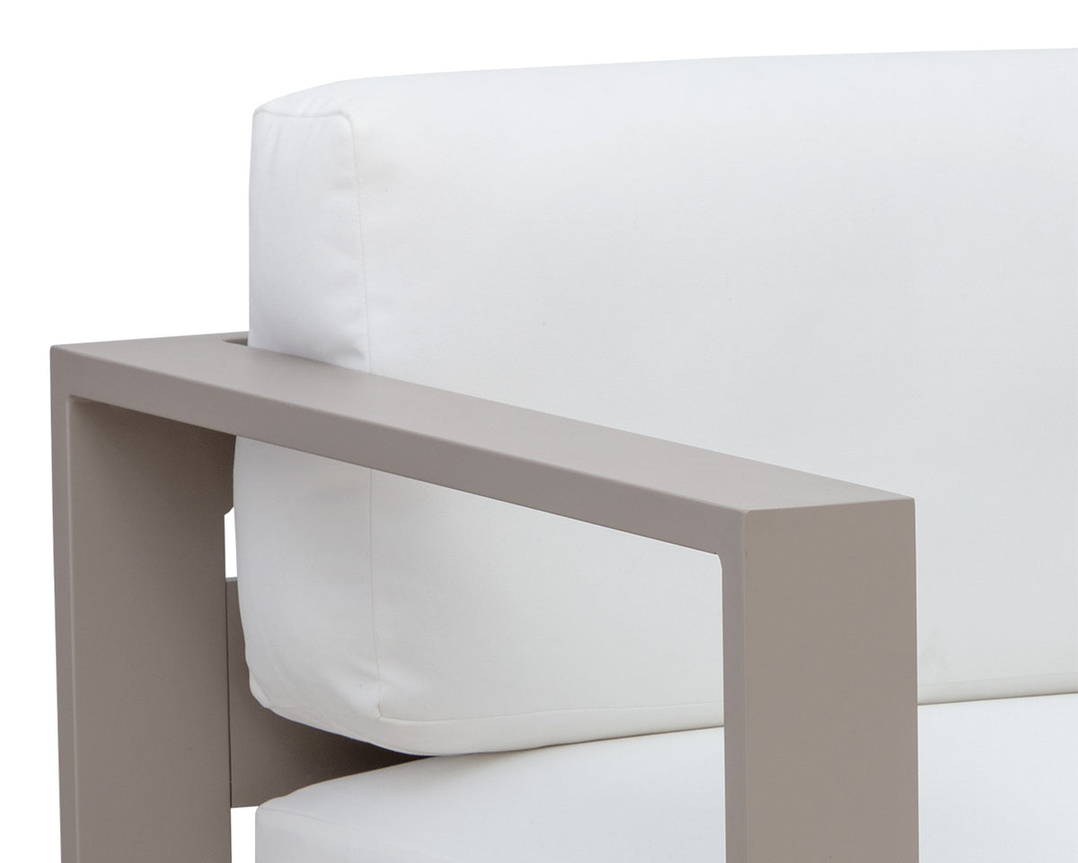Tavira Greige & White Outdoor Lounge Chair