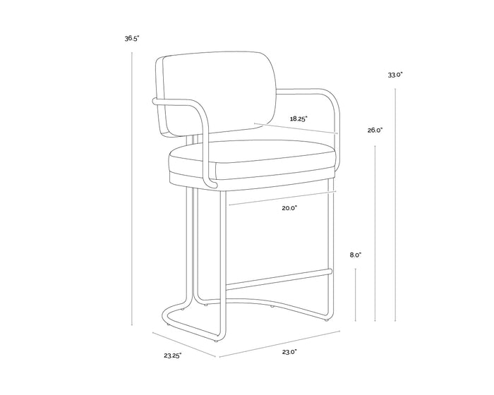 Jalen Milliken Cognac Counter Stool