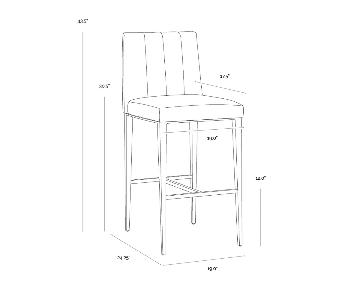 Wilbur Barstool Milliken Cognac