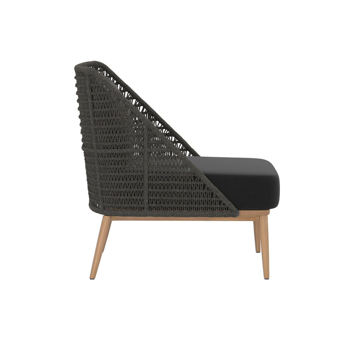 Andria Black Woven Outdoor Lounge Chair
