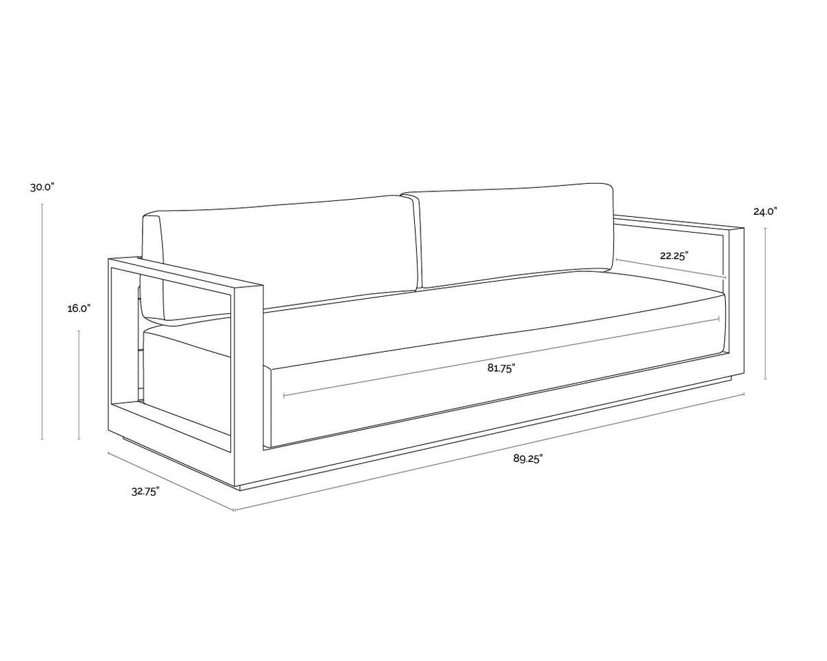 Tavira Greige & Stinson White Outdoor Sofa