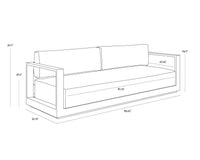 Tavira Greige & Stinson White Outdoor Sofa