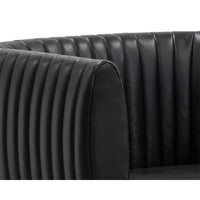 Tryor Vintage Black Leather Lounge Chair - Chair Detail | Bone & Brass