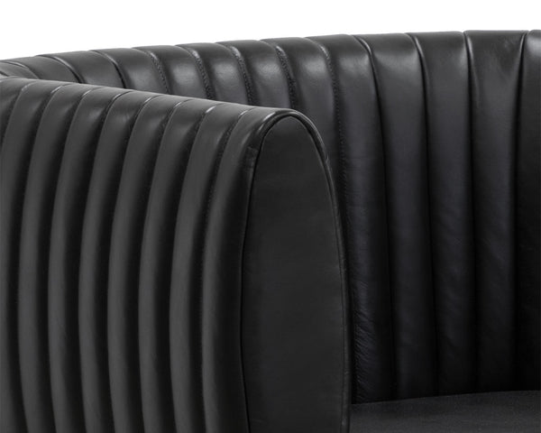 Tryor Vintage Black Night Leather Lounge Chair