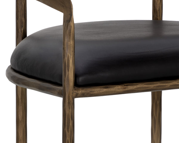 Zanatta Charcoal Black Leather Counter Stool