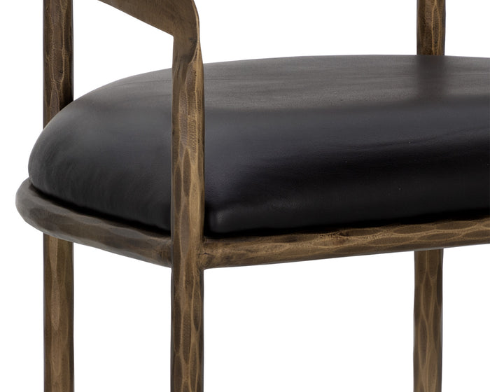 Zanatta Charcoal Black Leather Counter Stool