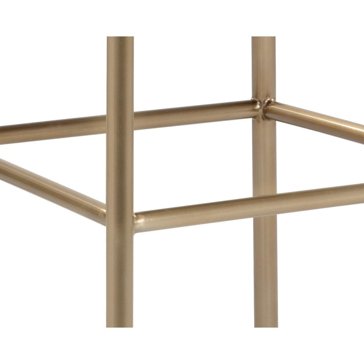 Lavania Taupe & Brass Barstool - Stool Side View | Bone & Brass