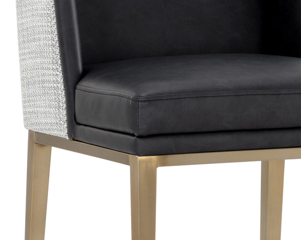 Joplin Cantina Black / Vera White Pepper Counter Stool