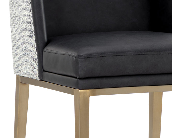 Joplin Cantina Black / Vera White Pepper Counter Stool