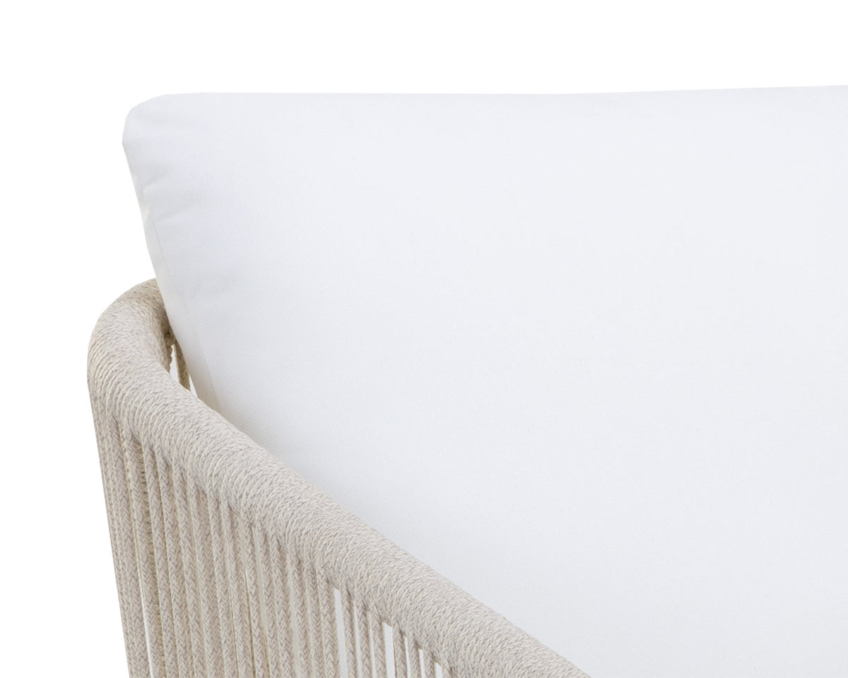 Allariz Dining Greige - Stinson White Armchair