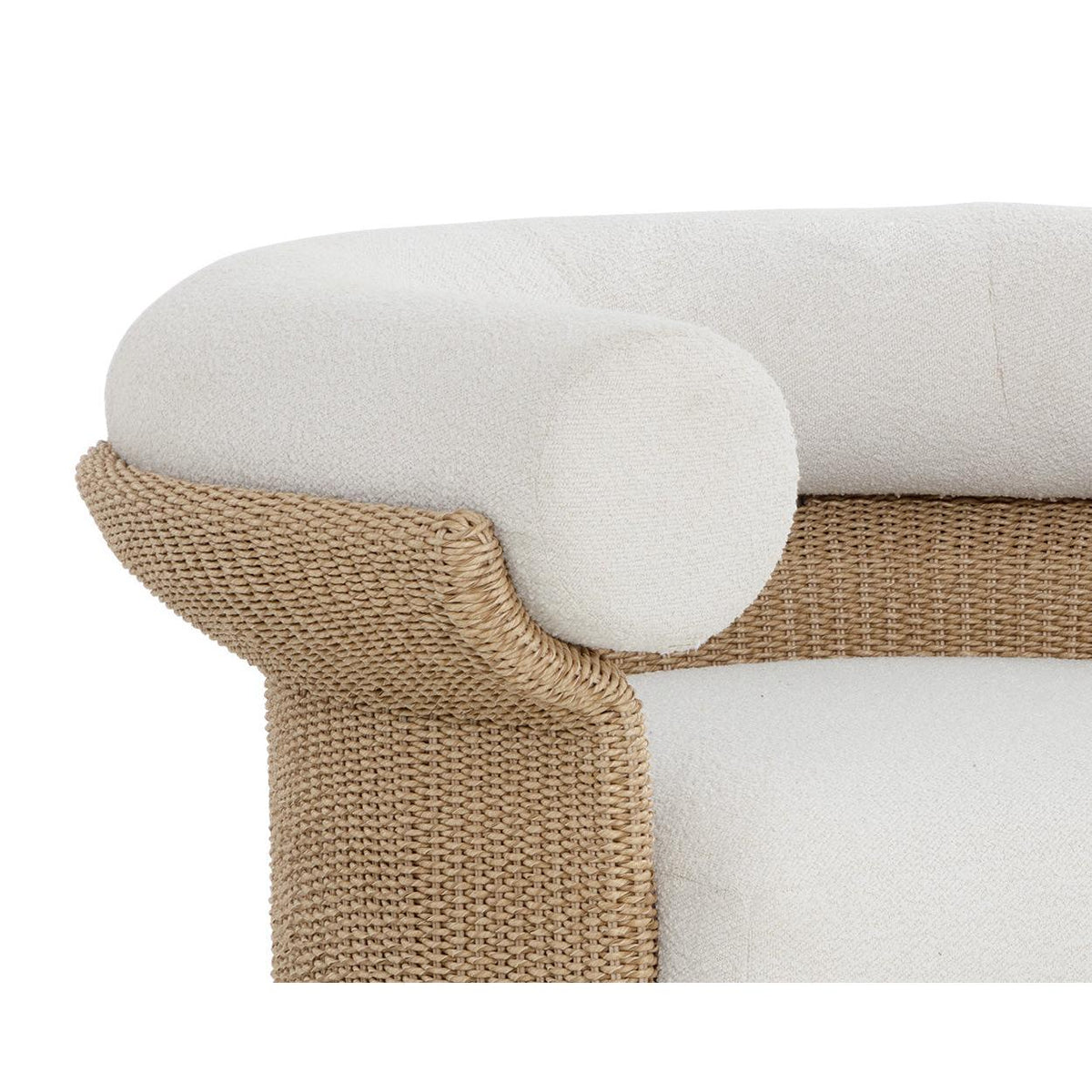 Asos Natural Wicker & Cream Upholstered Lounge Chair