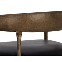Zanatta Antique Brass & Black Leather Counter Stool - Stool Detail | Bone & Brass