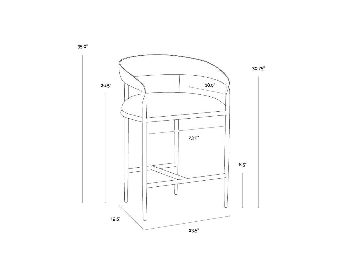 Zanatta Tan Leather Counter Stool