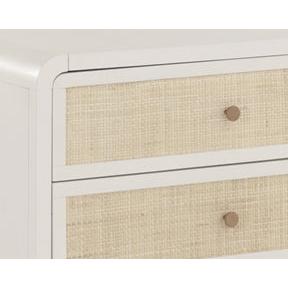Tierra Antique White & Rattan Nightstand