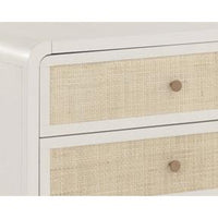 Tierra Antique White & Rattan Nightstand