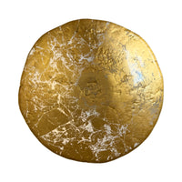 Handcrafted gold leaf glass bowl with organic wavy rim