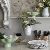 Encanto Carola Large Pedestal (Pistachio White) - Bowl Detail | Bone & Brass